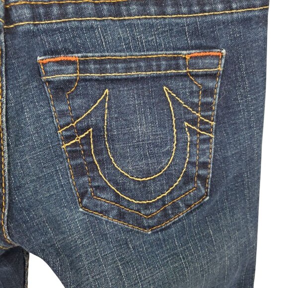 True Religion Women 28 Jeans Dark Low Rise Skinny Stretch Denim Classic Logo - Picture 13 of 13